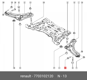 БОЛТ М10 7703102120 7703102120 RENAULT