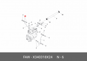 Шайба FAW J7.4180 медная 18Х24 OE X340318X24 FAW
