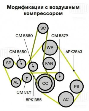 Ролик привод. ремня Land Rover Range Rover III (02-) 4.2SC/4.4i (опор.) нижний ( CM5171 TRIALLI