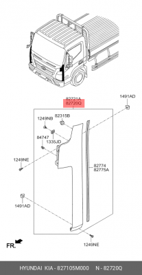 Панель HYUNDAI EX6,8 дв.D4CC угловая левая OE 827105M000 HYUNDAI KIA