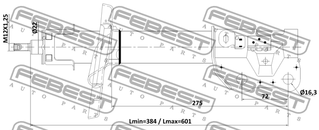 Амортизатор передний правый GAS.TWIN TUBE 05110-002FR 05110-002FR FEBEST