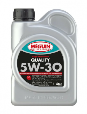 6566 Meguin Синт-ое мот.масло Megol Motorenoel Quality 5W-30 SL/CF A3/B4 (1л) 6566 MEGUIN