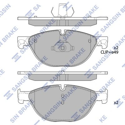 Колодки передние BMW 5 F10 2010-, 7 F01 08-15 SP2212 SP2212 SANGSIN