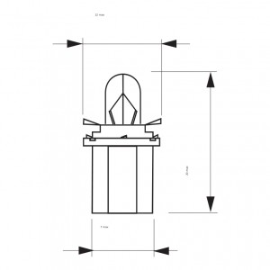 Лампа подсветки W1,2W 12V 1,2W "Маяк" (B8.5d-BAX10d)  10шт 612012 P8,5 MAYAK