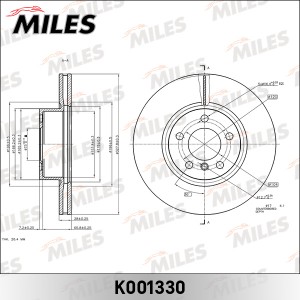 Диск тормозной передний BMW X3 F25 (TRW DF6220S) K001330 K001330 MILES