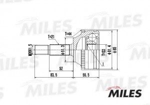 ШРУС наружный RENAULT MEGANE 1.4-2.0 96- (с ABS) (SKF VKJA5334) GA20397 GA20397 MILES