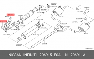 ПРОКЛАДКА ВЫПУСКНОГО КОЛЛЕКТОРА 20691-51E0A 20691-51E0A NISSAN