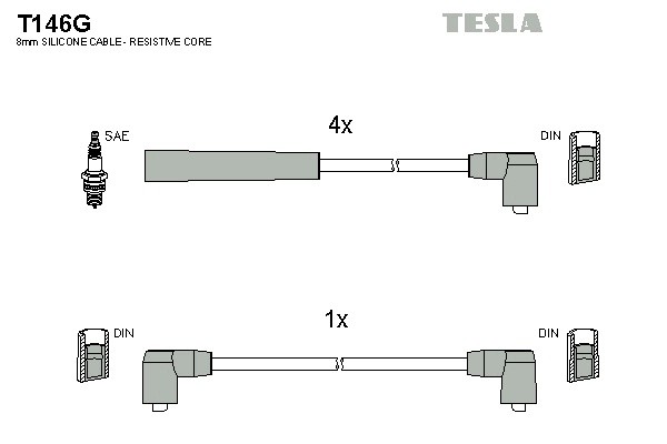 к-кт проводов!\ Ford Sierra/Scorpio 1.6/2.0i 85-94 T146G TESLA
