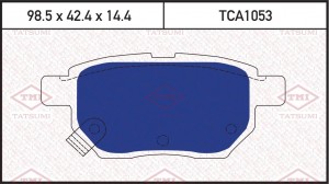 Колодки тормозные дисковые задние TOYOTA Corolla/Auris/Verso/Prius 07- TCA1053 TCA1053 TATSUMI