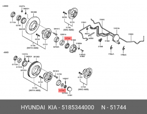 Шайба подшипника ступицы 51853-44000 5185344000 HYUNDAI KIA