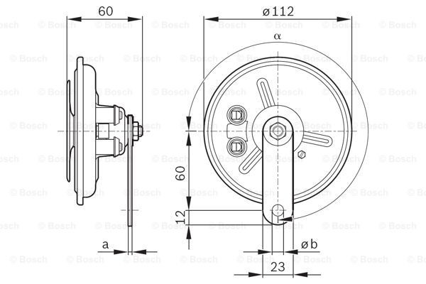 Сигнал звуковой 24V электрический черный BOSCH 0986320312 BOSCH