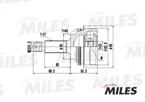 ШРУС наружный SUBARU FORESTER 2.0 02- (с ABS) (GSP 856041) GA20415 GA20415 MILES