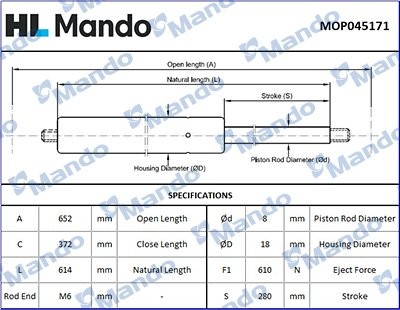 BMW X3 F25 (2010>) MOP045171 MANDO