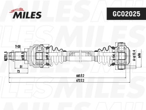 Привод в сборе правый BMW E90/E81/E87 2.5-3.0 05- (GKN 304483) GC02025 GC02025 MILES