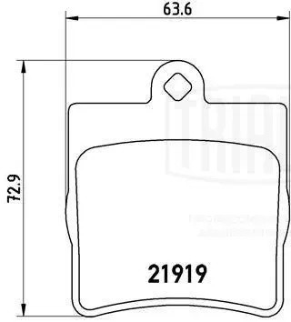 Колодки торм. для а,м Mercedes C W202 93-,E W210 95- диск. зад. PF 4057 PF 4057 TRIALLI