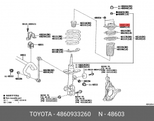 СУППОРТ АМОРТИЗАТОРА 23809-38010 48609-33260 48609-33260 TOYOTA