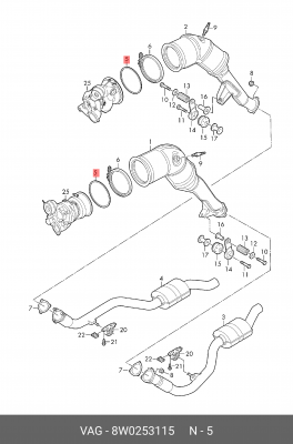 Прокладка 8W0253115 8W0 253 115 VAG