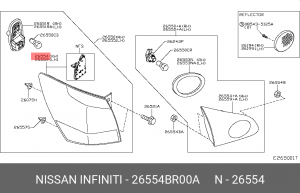 фонарь правый!\ Nissan Qashqai 10> 26554-BR00A NISSAN