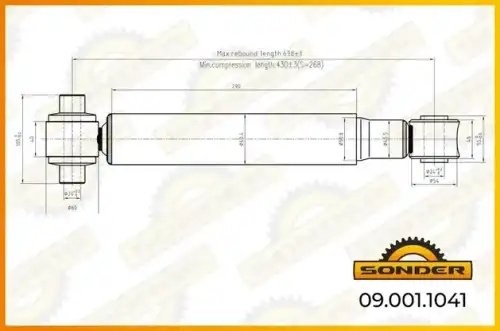 Амортизатор подвески (передний) MAN о.н 81437026011 — 2 года безусловной гаранти 090011041 SONDER
