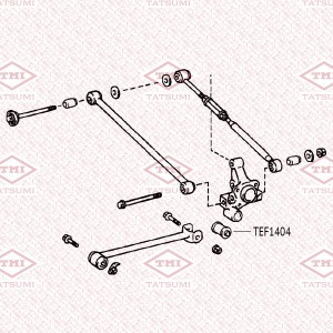 сайлентблок задн. попер. рычага!\ Toyota Corolla/Corona/Camry 86> TEF1404 TATSUMI