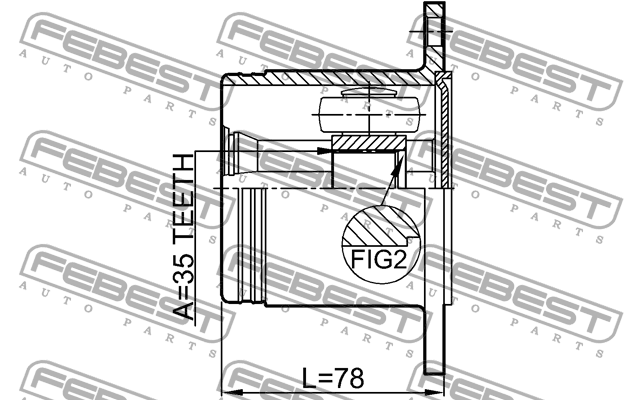 ШРУС внутренний правый 0411-V97RH 0411-V97RH FEBEST