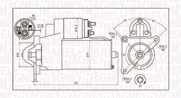 Стартер PEUGEOT 307,Partner CITROEN C5 MAGNETI MARELLI 063720373010 MAGNETI MARELLI