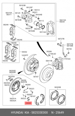 Регулятор зазора колодок тормозных 582533E000 HYUNDAI KIA