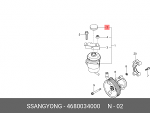 Крышка SSANGYONG Actyon (10-) бачка ГУРа OE 4680034000 SSANG YONG