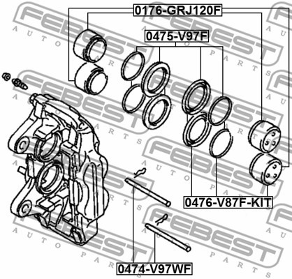 Ремкомплект тормозного суппорта 0475-V97F 0475-V97F FEBEST