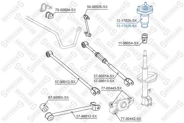 опора амортизатора заднего правого!\ Toyota Camry 2.4 16V/3.5 24 06> 12-17026-SX STELLOX