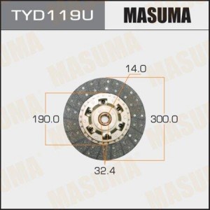 диск сцепления!\ Toyota Land Cruiser 4.5 92-97/4.2TD 95-97 TYD119U MASUMA