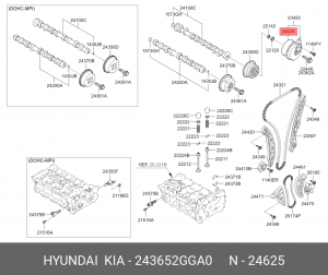 Кольцо уплотнительное HYUNDAI датчика распредвала OE 243652GGA0 HYUNDAI KIA