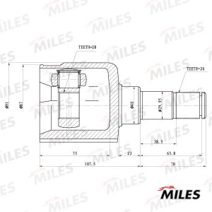 ШРУС внутренний левый FORD MONDEO IV/GALAXY II/S-MAX 1.8TDCI-2.0 06- (GSP 618128 GA10080 MILES
