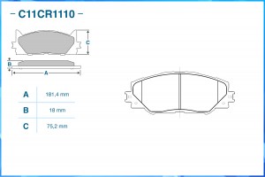 Тормозные колодки передние Low Metallic C11CR1110 C11CR1110 CWORKS