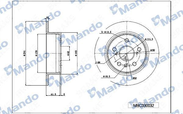 HYUNDAI I30 /KIA CEED 262x10 MBC030033 MANDO