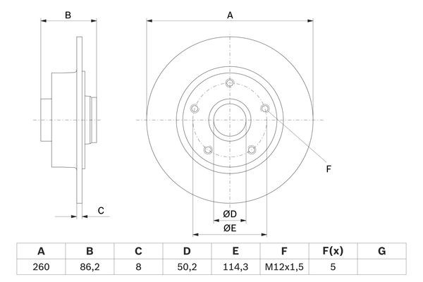 Диск тормозной RENAULT Megane (10-) задний (без подшипника) (1шт.) BOSCH 0986479708 BOSCH