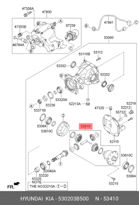 Корпус HYUNDAI Santa Fe (12-) дифференциала заднего моста OE 530203B500 HYUNDAI KIA