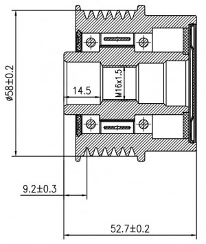 Шкив с обгонной муфтой генер. для а/м Kia Ceed (18-)/Soul II (14-) 1.6i (SGP 080 SGP 0808 START VOLT