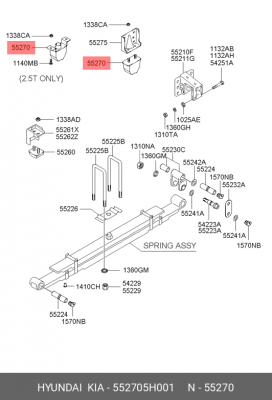 буфер рессоры задней большой!\ Hyundai HD65/HD72/HD78 98> 552705H001 HYUNDAI