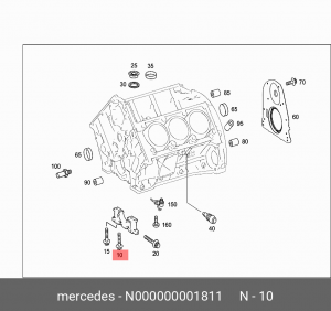 болт М10!\ MB N 000000 001811 MERCEDES BENZ