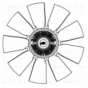 муфта вязкостная!d=650mm 9 лопаст. (с крыльч.) \МАЗ двиг. ЯМЗ-536 LVC 12536 LUZAR