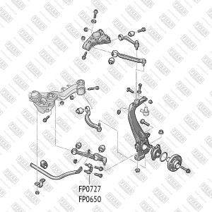 Тяга стабилизатора передняя левая/правая AUDI A6/A6 Allroad/A8 02-VW Phaeton 02- FP0727 FIXAR