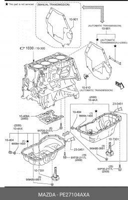 ПОДДОН МАСЛЯНЫЙ ДВИГАТЕЛЯ PE27104AXA PE27104AXA MAZDA