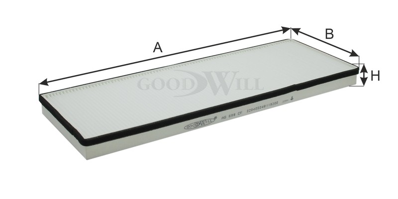 Фильтр салонный AG 698 CF GOODWILL