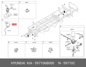 Кран ручного тормоза UNIVERSE 9617230380 (пр-ль WABCO) 597106B000 HYUNDAI KIA