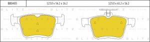 Колодки тормозные дисковые задние AUDI A3 12-VW Golf 12- BB0485 BB0485 BLITZ