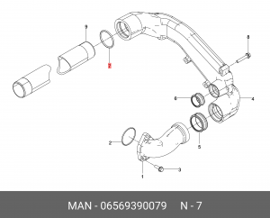 Кольцо уплотнительное 57*4,5N-EPDM9-70 06569390079 MAN