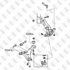 Сайлентблок переднего рычага задний TOYOTA Sienna 03- FG0416 FG0416 FIXAR