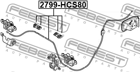 Тросик привода открывания замка капота VOLVO S80 2007- 2799-HCS80 2799-HCS80 FEBEST