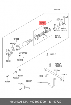 Опора вала карданного HYUNDAI HD270 OE 4973075700 HYUNDAI KIA